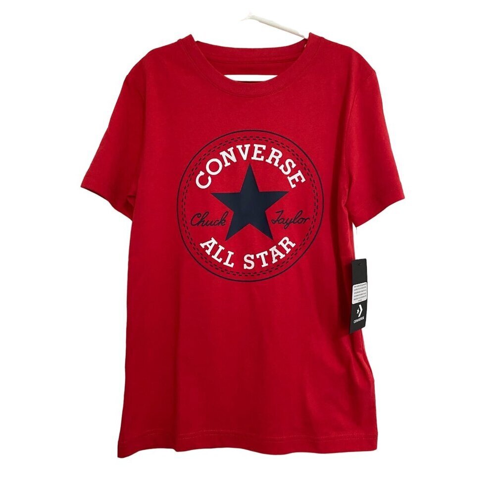 CONVERSE Boys Logo T- Shirt, Crewneck, Size S 8-10 Years, Red